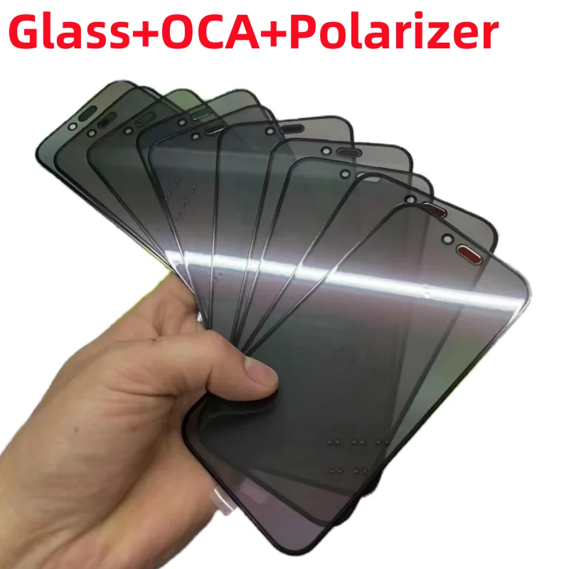 Наружное стекло оригинального качества 5ШТ 1:1 с ОСА с поляризационным клеем для замены сенсорных линз iPhone 14 PLUS 14pro pro max Изображение 0