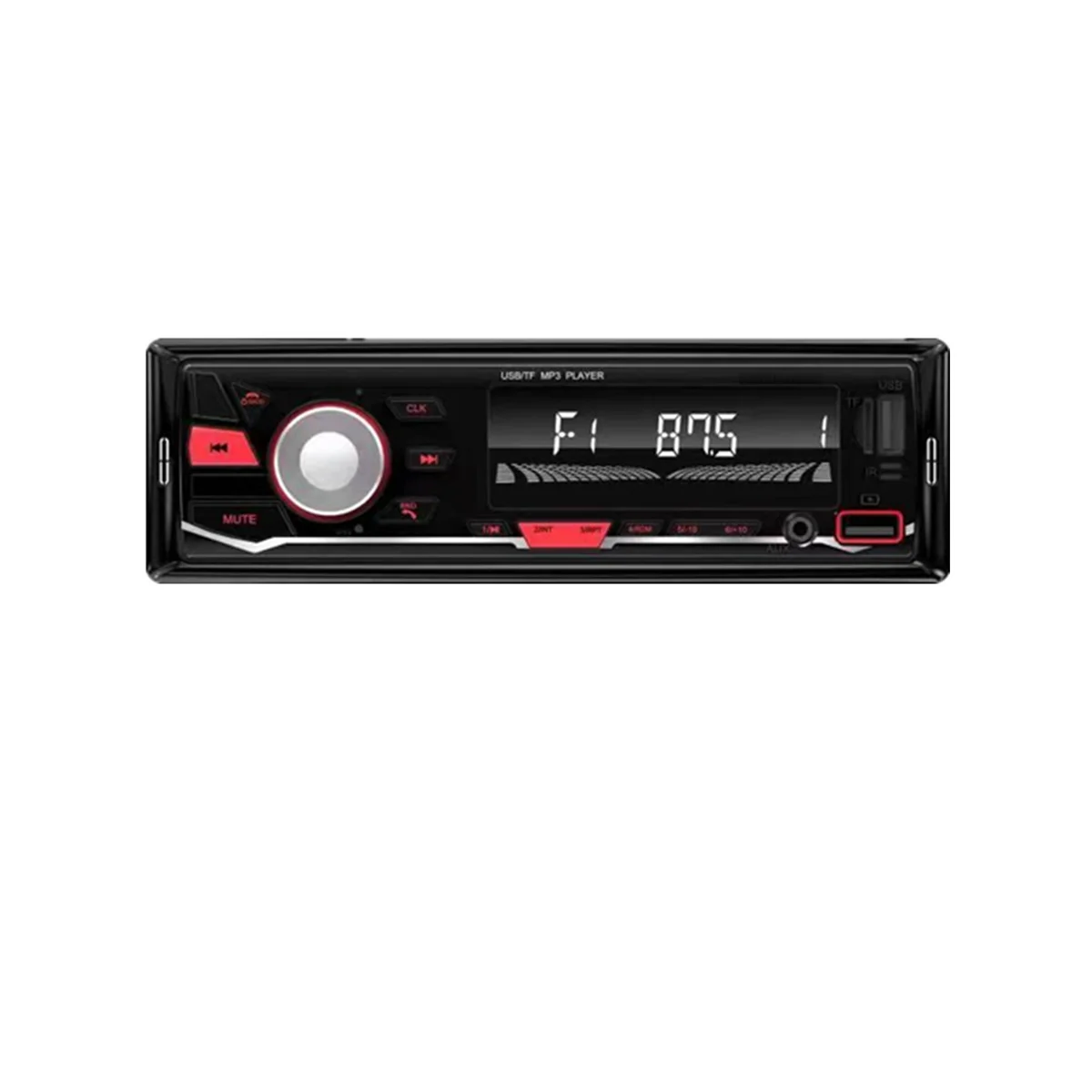 Новая 7-цветная подсветка FM-радио Автомобильный беспроводной Bluetooth 12V LED MP3-плеер Подключаемый U-диск Мультимедийное радио Изображение 0