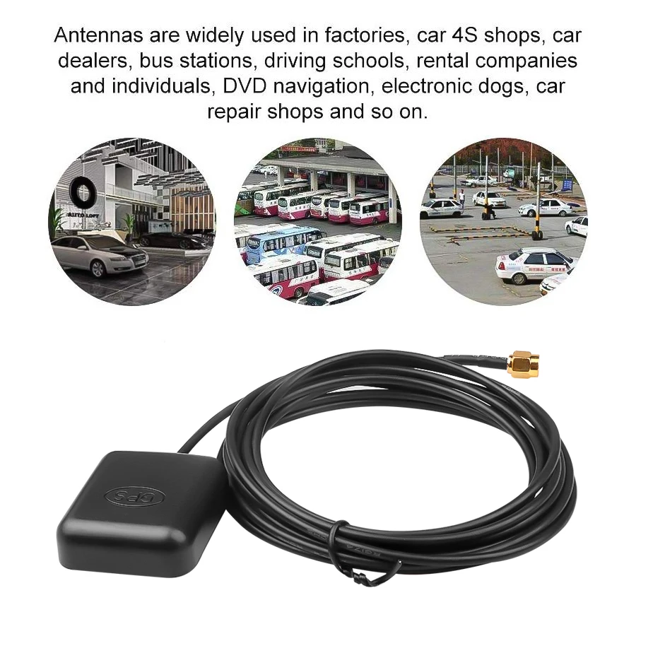 Новая автомобильная GPS-антенна 3M, мини-GPS-антенна с двумя усилителями, автомобильная DVD-навигация, интерфейс 3m SMA, активная удаленная антенна GPS Изображение 1