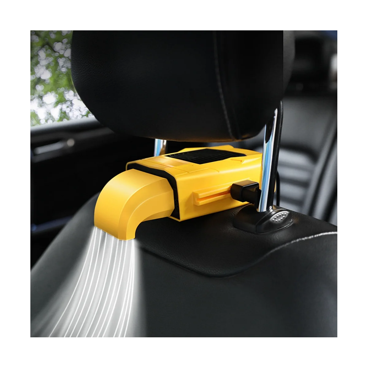 Новый Вентилятор Охлаждения Заднего Сиденья Автомобиля с 3-Ступенчатой Регулировкой Для Вентиляции Заднего сиденья USB-Аккумуляторный Вентилятор Черный Изображение 4