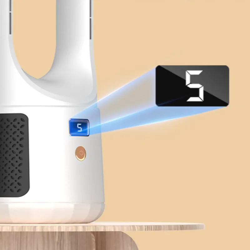 Новый настольный USB-охлаждающий вентилятор без листьев, портативный вертикальный вентилятор с дисплеем power tower Изображение 4