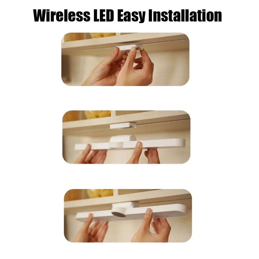 Ночник Xiaomi с датчиком движения Led USB Перезаряжаемая прикроватная тумбочка для спальни, регулируемая подсветка для кухонного шкафа Изображение 5