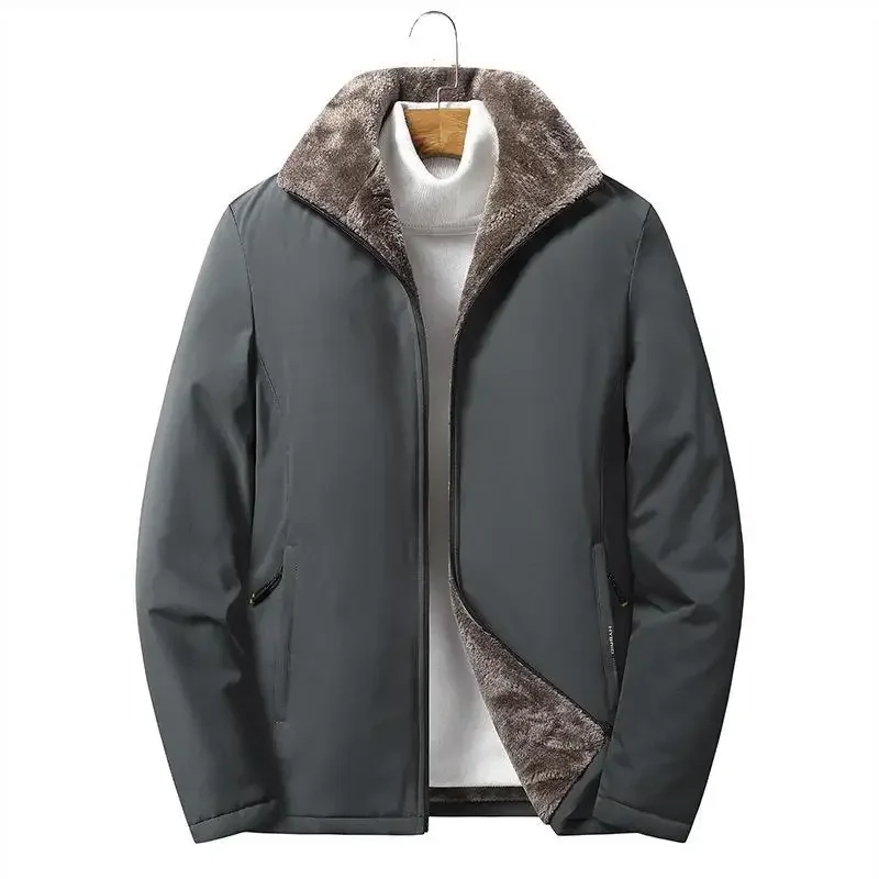 Осенне-зимнее Корейское пальто из плотного хлопка 2023 года, новое Мужское пальто для папы, утолщенное и теплое Изображение 0
