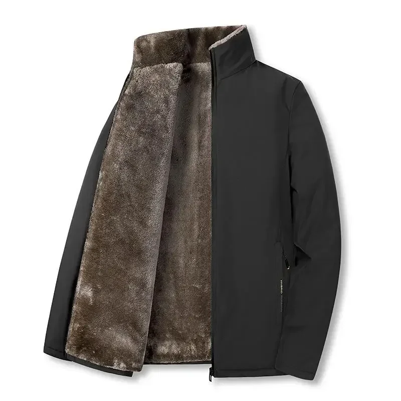 Осенне-зимнее Корейское пальто из плотного хлопка 2023 года, новое Мужское пальто для папы, утолщенное и теплое Изображение 2
