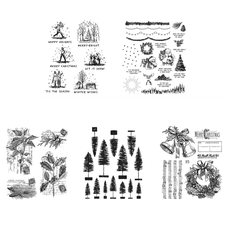 Праздничный Коллаж Прозрачные Штампы Darling Christmas Bottlebrush Деревья Резиновые Штампы для DIY Скрапбукинга Изготовление Открыток 2022 30 Изображение 0