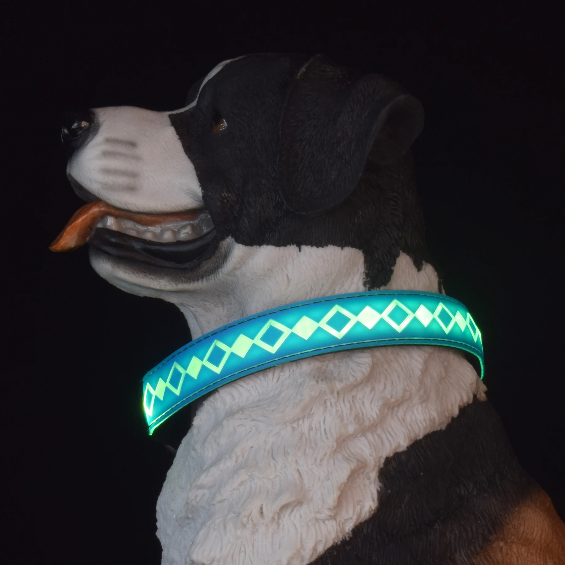 Светящийся В Ночи Светодиодный Ошейник Для Собак USB Перезаряжаемый 15 Режимов Мигающий Светодиодный Ошейник Для Собак аксессуары для домашних животных Изображение 3