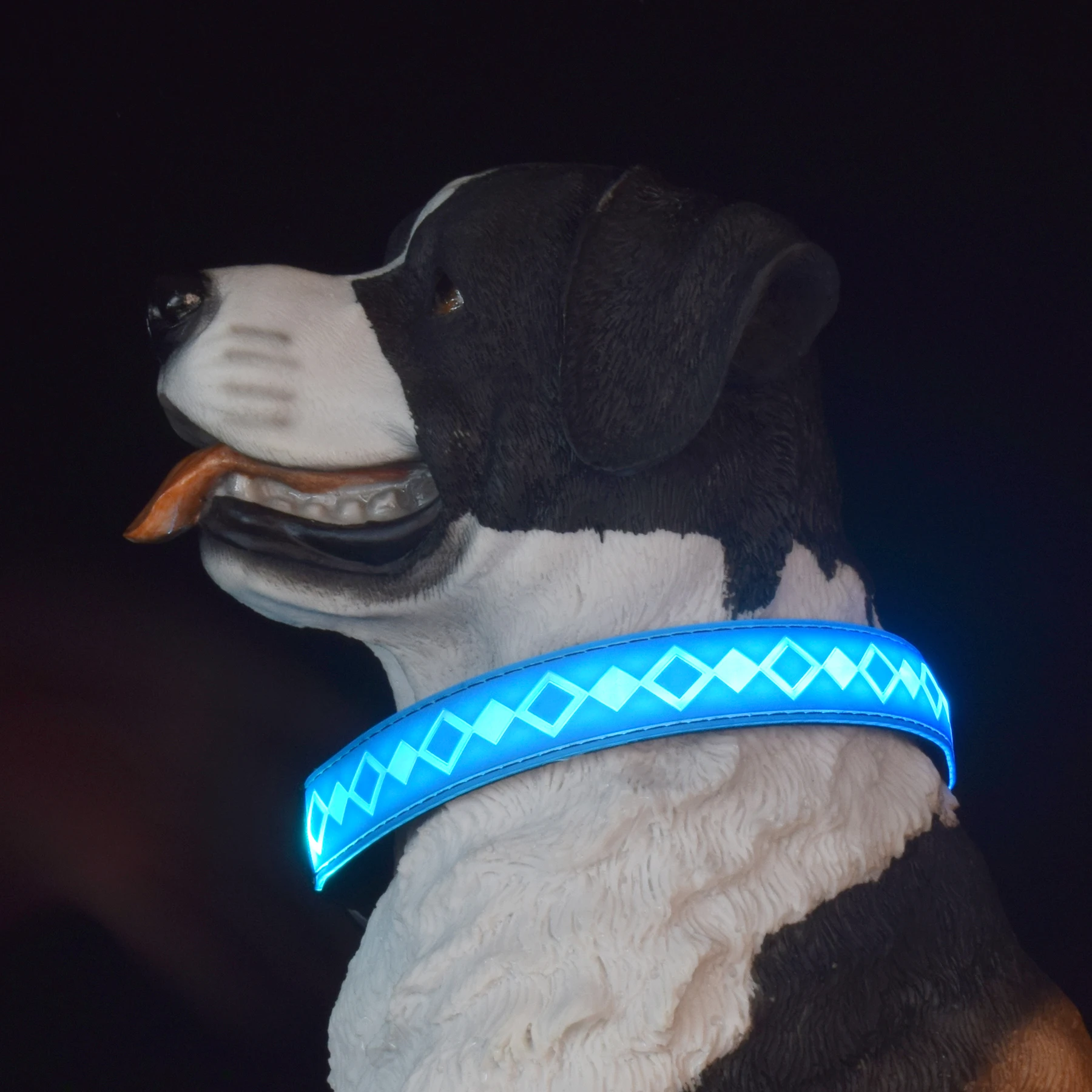 Светящийся В Ночи Светодиодный Ошейник Для Собак USB Перезаряжаемый 15 Режимов Мигающий Светодиодный Ошейник Для Собак аксессуары для домашних животных Изображение 5