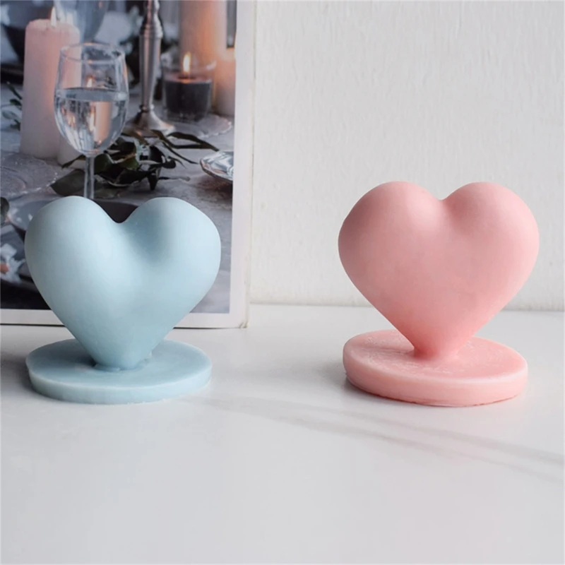 Силиконовая форма с 3D сердечком, сердце любви с основой из смолы, форма для домашнего декора из мыла своими руками Изображение 2