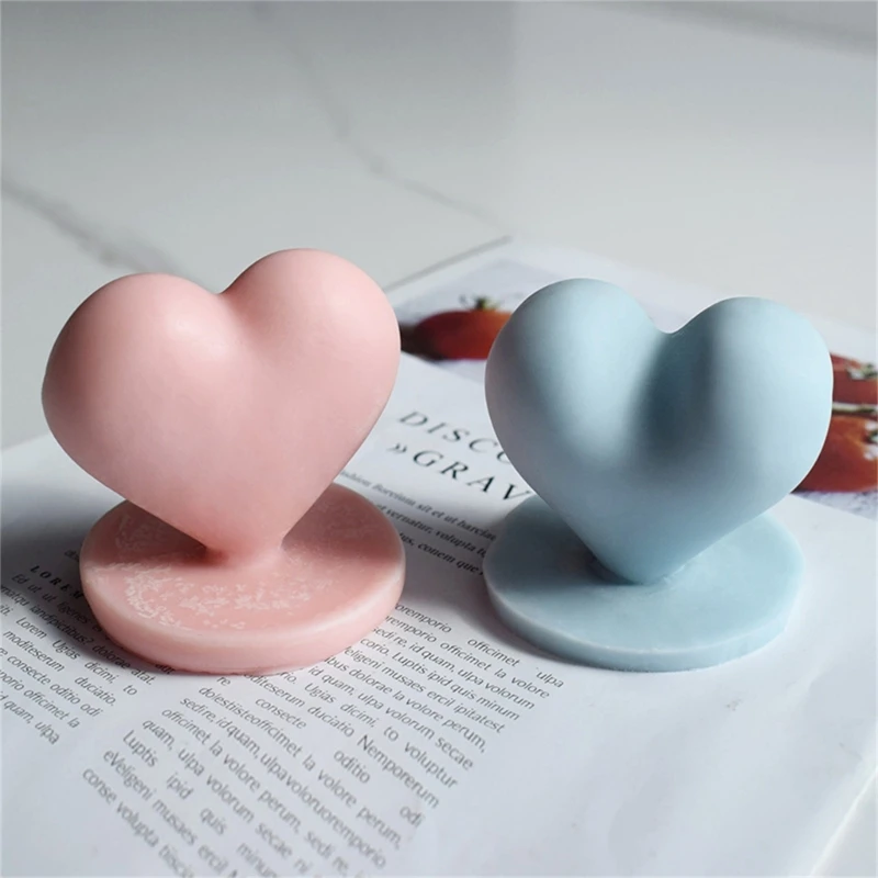 Силиконовая форма с 3D сердечком, сердце любви с основой из смолы, форма для домашнего декора из мыла своими руками Изображение 3