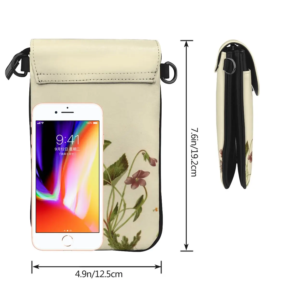 Сумка с цветами, студенческий подарок, женские сумки, деловой кошелек из кожи в стиле ретро Изображение 2