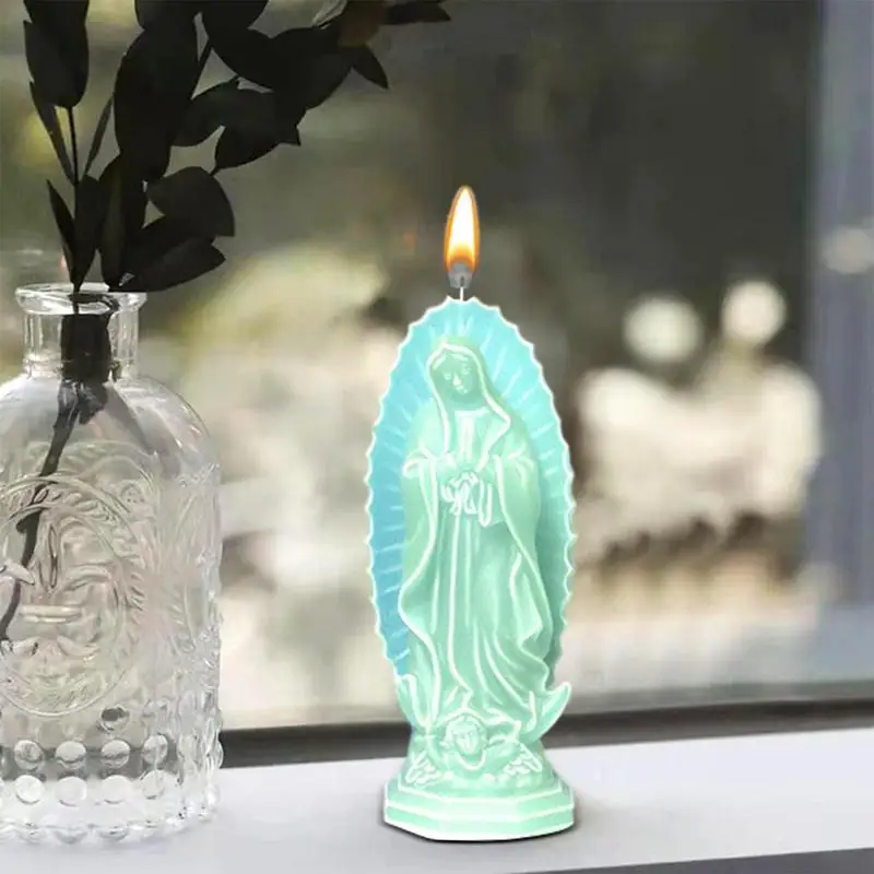 Форма для мыла Virgin Mary, силиконовая форма для изготовления свечей 3D-дизайна и легко снимаемая форма из смолы DIY для свечей в форме Virgin Mary Изображение 3