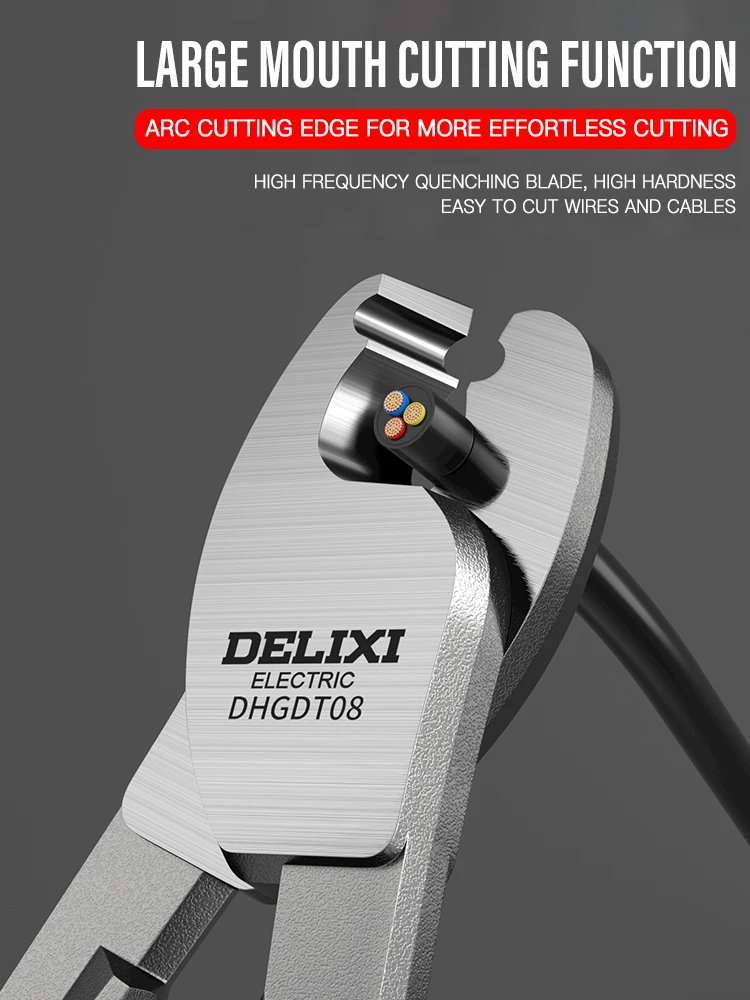 ЭЛЕКТРИЧЕСКИЙ канаторез DELIXI с высоким рычагом, Тяжелый канаторез, острый инструмент для резки кабеля, удобный захват (6 дюймов, 8 дюймов, 10 дюймов). Изображение 3