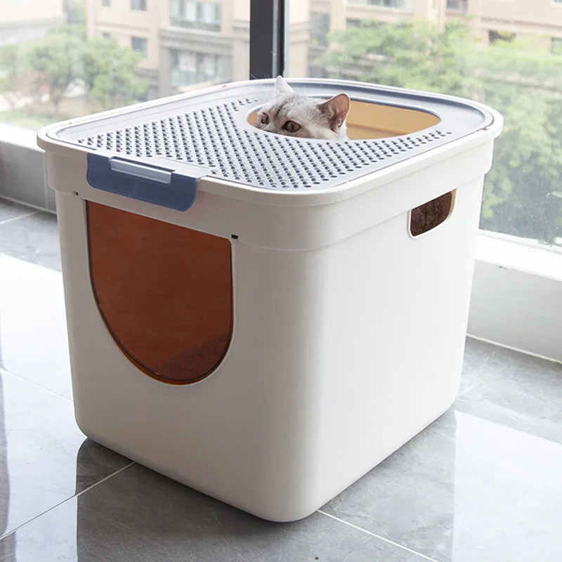 Ящик для кошачьего туалета типа кубика Рубика для предотвращения входа и выхода с песком, туалет для чистки домашних животных Изображение 5